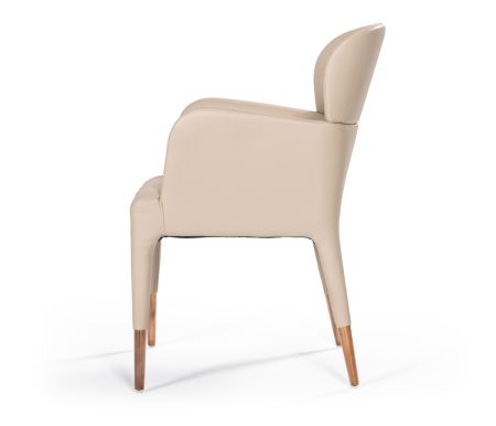 Modrest Ogden Modern Beige & Rosegold Dining Armchair