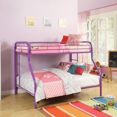 ACME Tritan Twin/Full Bunk Bed Purple Finish