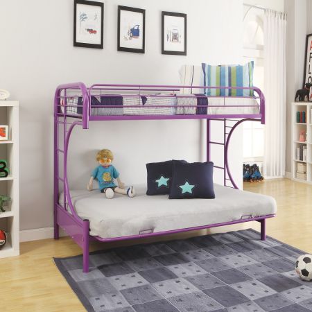 ACME Eclipse Twin/Full Futon Bunk Bed Purple Finish