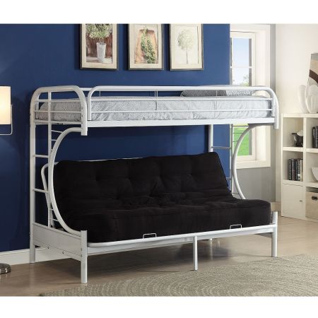 ACME Eclipse Twin/Full Futon Bunk Bed White Finish