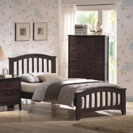 ACME San Marino Twin Bed Dark Walnut Finish