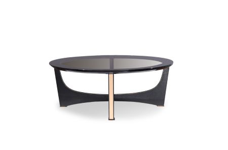 A&X Talin Modern Black Crocodile & Rosegold Coffee Table