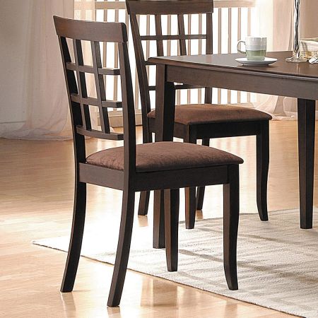 ACME Cardiff Side Chair (Set-2) Dark Brown Microfiber & Espresso Finish