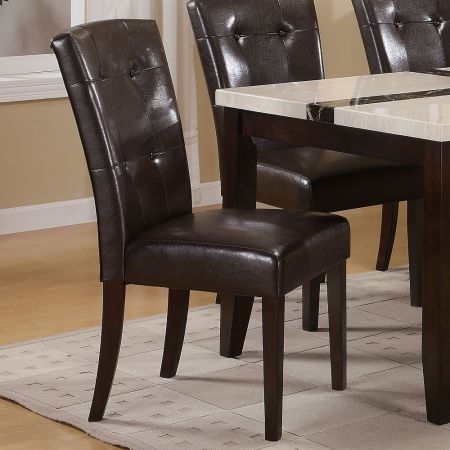 ACME Britney Side Chair (Set-2) Espresso Synthetic Leather & Walnut Finish