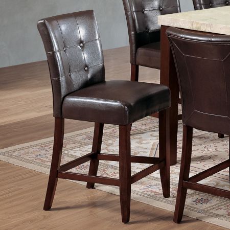 ACME Britney Counter Height Chair (Set-2) Espresso Synthetic Leather & Walnut Finish