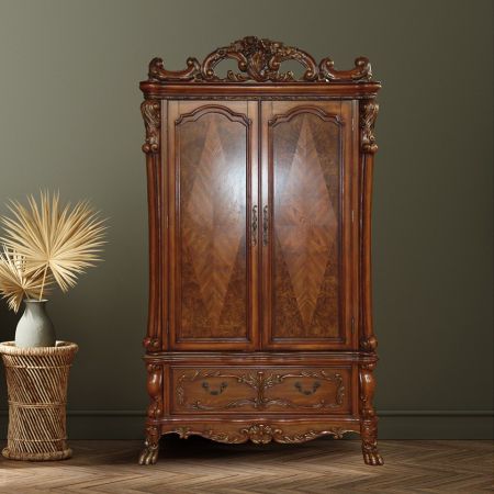 ACME Dresden Wardrobe/Tv Armoire Cherry Oak Finish