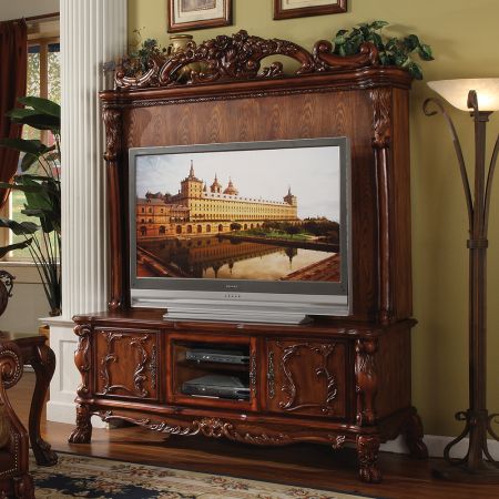 ACME Dresden Entertainment Center Cherry Oak Finish