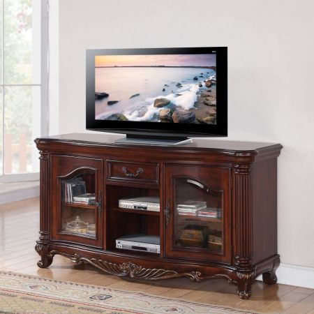 ACME Remington TV Stand Brown Cherry Finish