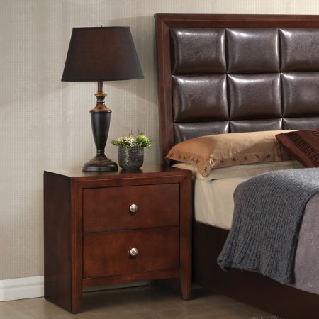 ACME Ilana Nightstand Brown Cherry Finish