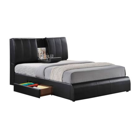 ACME Kofi EK Bed W/Storage Black Synthetic Leather