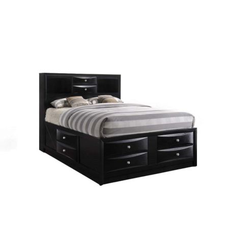 ACME Ireland Queen Bed W/Storage Black Finish