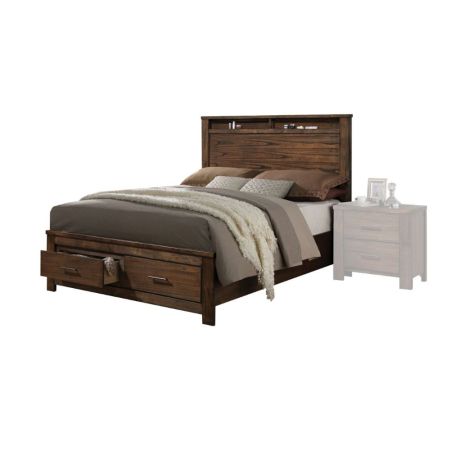 ACME Merrilee EK Bed W/Storage Oak Finish