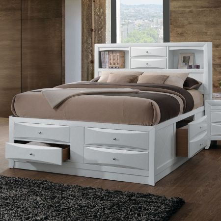 ACME Ireland Queen Bed W/Storage White Finish