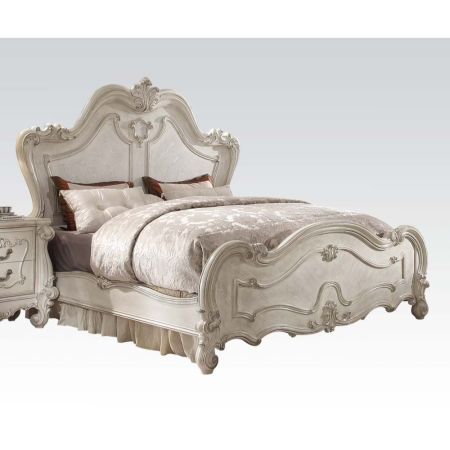 ACME Versailles EK Bed Bone White Finish