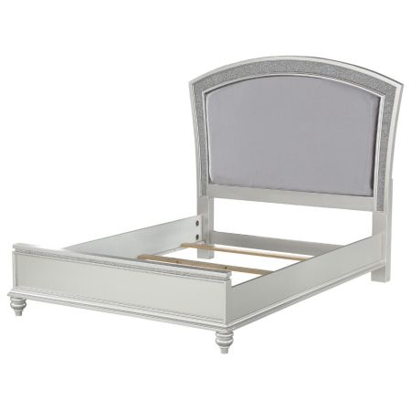 ACME Maverick CK Bed Fabric & Platinum Finish