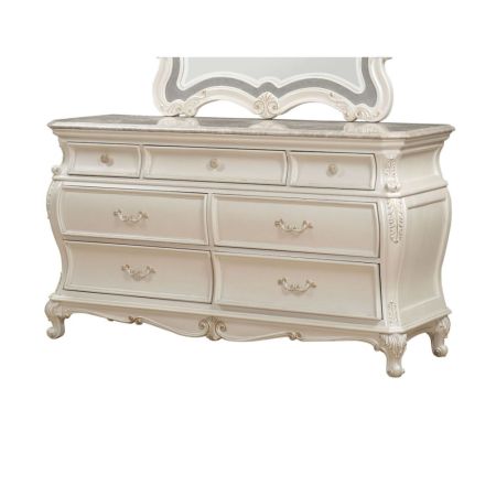 ACME Chantelle Dresser W/Granite Top Pearl White Finish