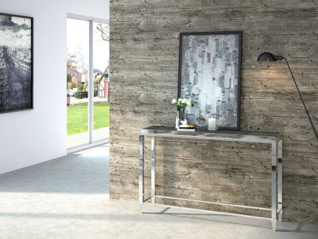 Modrest Agar Modern Glass & Stainless Steel Console Table