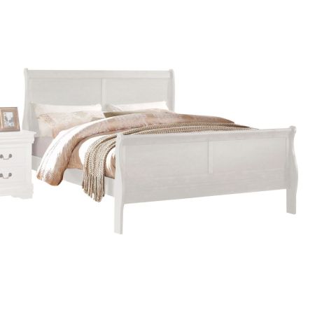 ACME Louis Philippe EK Bed White Finish