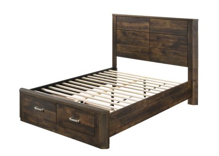 ACME Elettra EK Bed W/Storage Rustic Walnut Finish