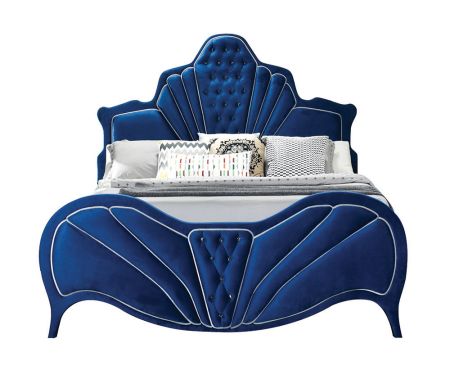 ACME Dante EK Bed Blue Velvet