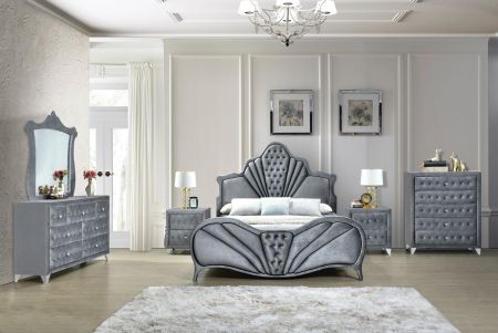 ACME Dante Queen Bed Gray Velvet