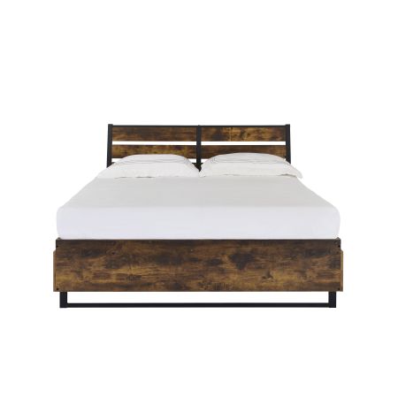 ACME Juvanth EK Bed W/Storage Rustic Oak & Black Finish