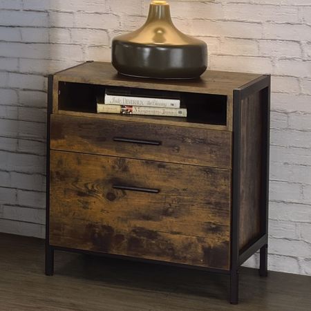 ACME Juvanth Nightstand Rustic Oak & Black Finish