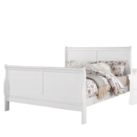 ACME Louis Philippe III EK Bed White Finish