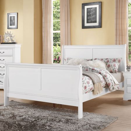 ACME Louis Philippe III EK Bed White Finish