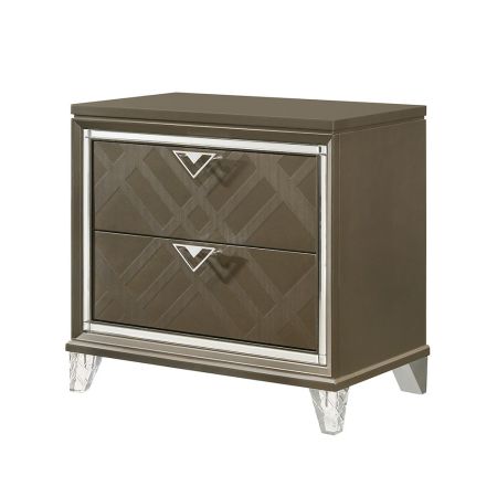 ACME Skylar Nightstand Dark Champagne Finish