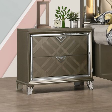 ACME Skylar Nightstand Dark Champagne Finish