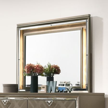 ACME Skylar Mirror W/Led Dark Champagne Finish