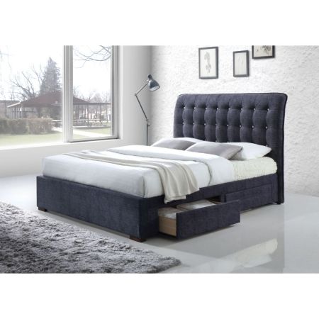 ACME Drorit EK Bed W/Storage Dark Gray Fabric