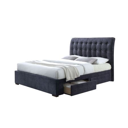 ACME Drorit EK Bed W/Storage Dark Gray Fabric