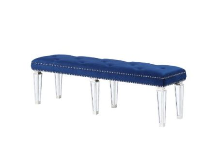 ACME Varian Bench Blue Velvet & Mirrored