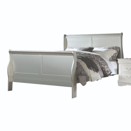 ACME Louis Philippe III EK Bed Platinum Finish