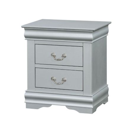 ACME Louis Philippe III Nightstand Platinum Finish