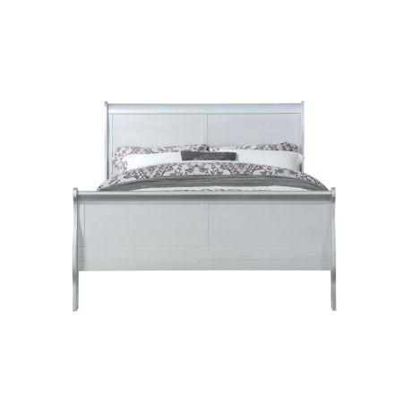 ACME Louis Philippe Queen Bed Platinum Finish