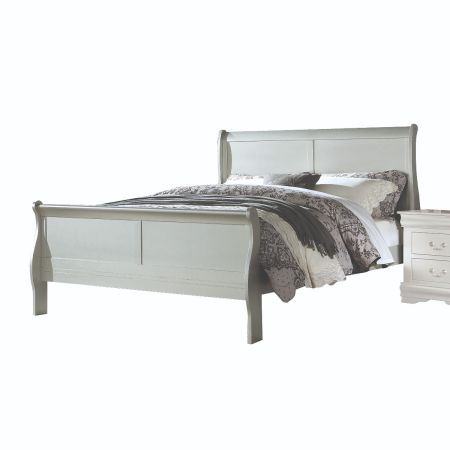 ACME Louis Philippe EK Bed Platinum Finish