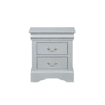 ACME Louis Philippe Nightstand Platinum Finish