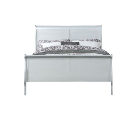 ACME Louis Philippe Twin Bed Platinum Finish