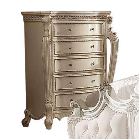 ACME Picardy Chest Antique Pearl Finish