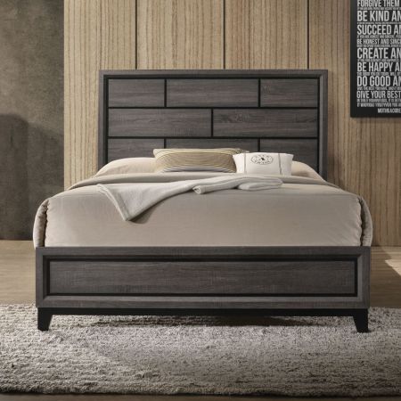 ACME Valdemar EK Bed Weathered Gray Finish