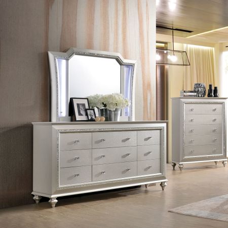 ACME Kaitlyn Mirror W/Led Led & Champagne Finish