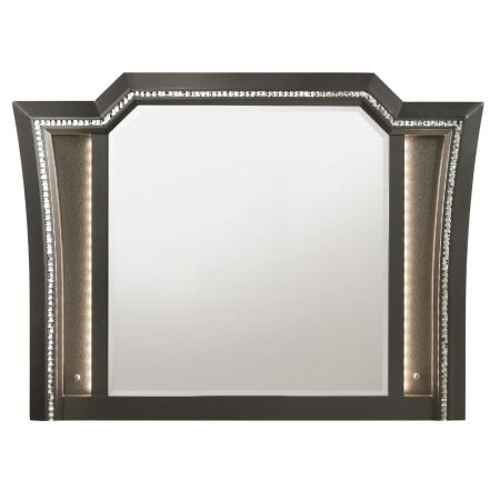 ACME Kaitlyn Mirror W/Led Metallic Gray Finish