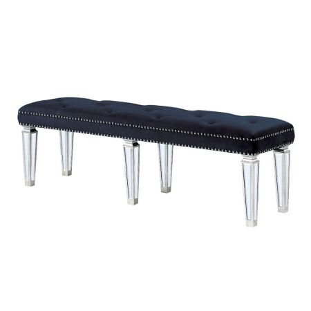 ACME Varian Bench Dark Navy Velvet & Mirrored