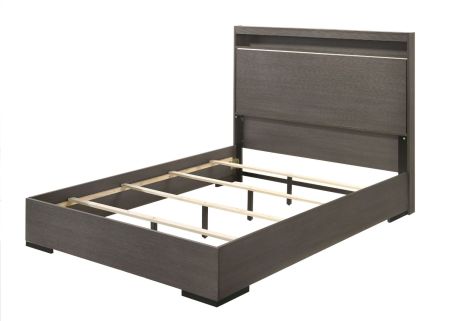 ACME Escher EK Bed Led & Gray Oak Finish