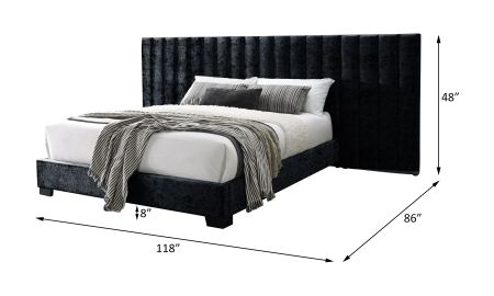 ACME Rivas Queen Bed Black Fabric