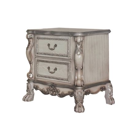 ACME Dresden Nightstand Vintage Bone White Finish