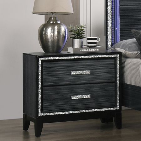 ACME Haiden Nightstand Weathered Black Finish